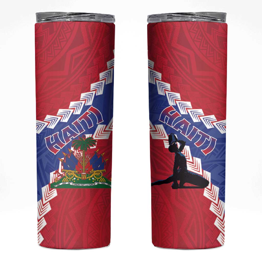 Haiti Neg Maron Skinny Tumbler Coat Of Arms - Hisbicus Polynesian
