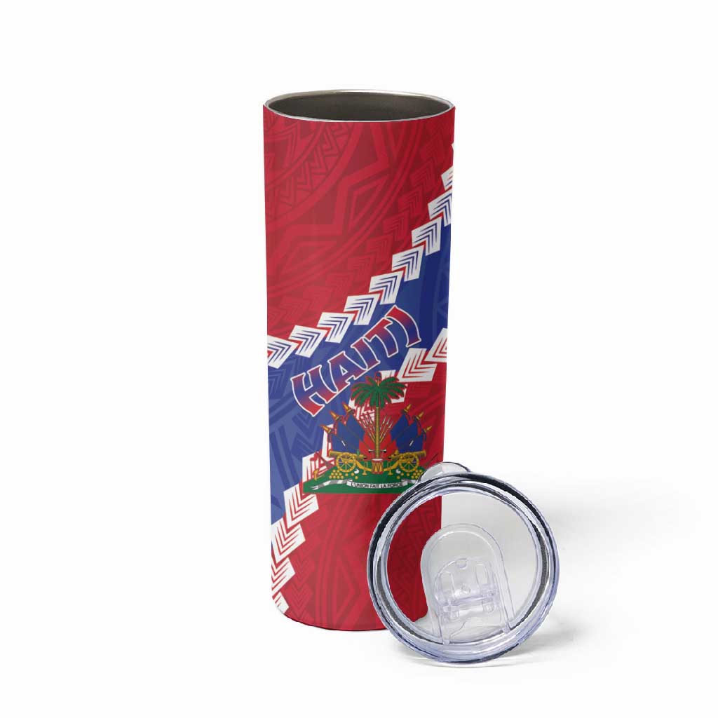 Haiti Neg Maron Skinny Tumbler Coat Of Arms - Hisbicus Polynesian