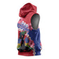 Haiti Neg Maron Sleeveless Hoodie Coat Of Arms - Hisbicus Polynesian - African Pride