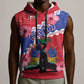 Haiti Neg Maron Sleeveless Hoodie Coat Of Arms - Hisbicus Polynesian - African Pride