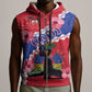 Haiti Neg Maron Sleeveless Zip Hoodie Coat Of Arms - Hisbicus Polynesian - African Pride