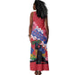 Haiti Neg Maron Tank Maxi Dress Coat Of Arms - Hisbicus Polynesian
