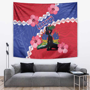 Haiti Neg Maron Tapestry Coat Of Arms - Hisbicus Polynesian