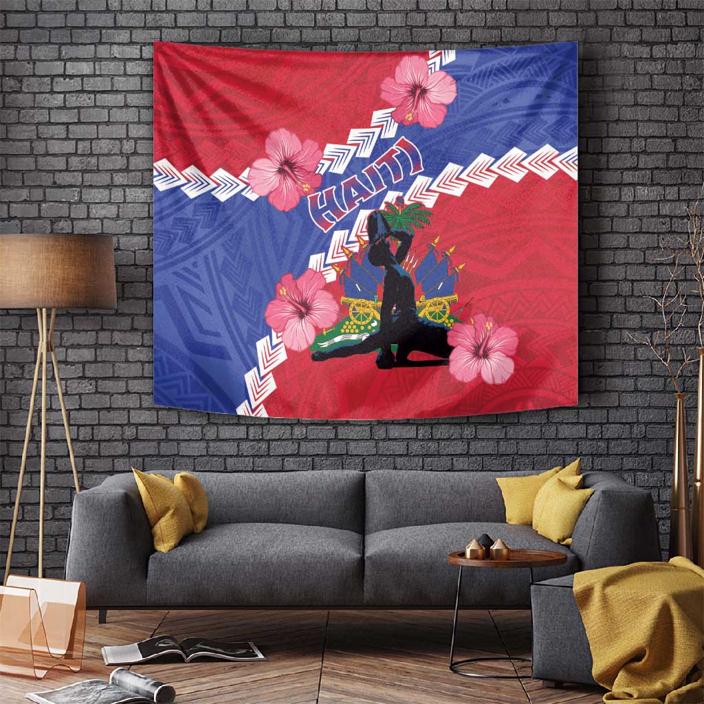 Haiti Neg Maron Tapestry Coat Of Arms - Hisbicus Polynesian