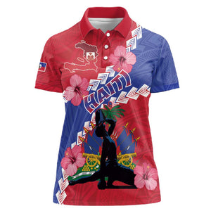 Haiti Neg Maron Women Polo Shirt Coat Of Arms - Hisbicus Polynesian
