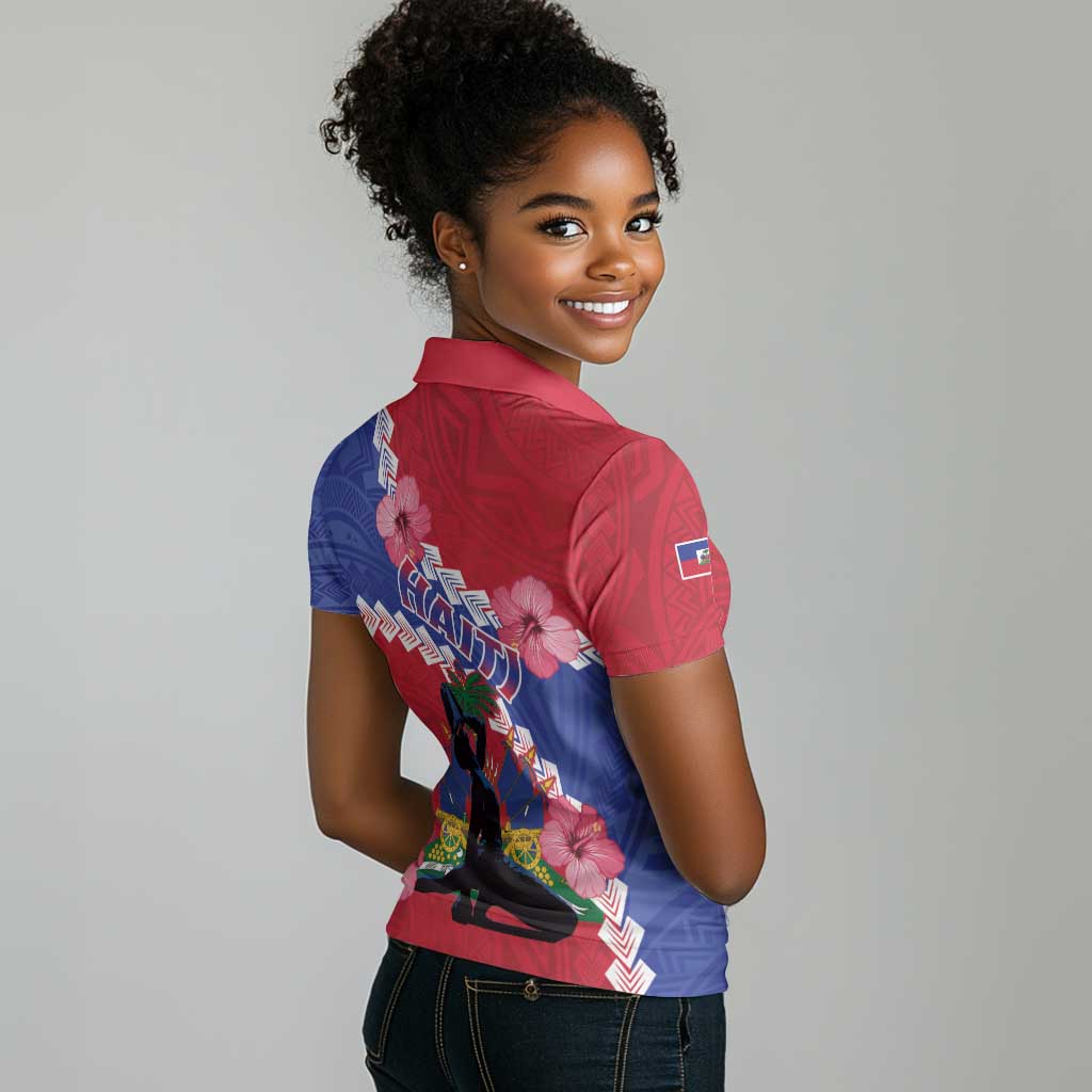 Haiti Neg Maron Women Polo Shirt Coat Of Arms - Hisbicus Polynesian