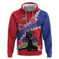 Haiti Neg Maron Zip Hoodie Coat Of Arms - Hisbicus Polynesian
