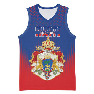 Personalized Anpi an Ayiti Basketball Jersey Imperial Coat Of Arms Flag Style - African Pride