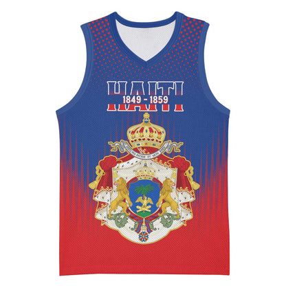 Personalized Anpi an Ayiti Basketball Jersey Imperial Coat Of Arms Flag Style - African Pride