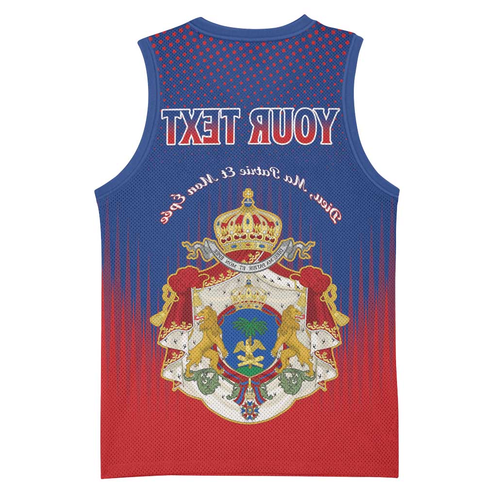 Personalized Anpi an Ayiti Basketball Jersey Imperial Coat Of Arms Flag Style - African Pride