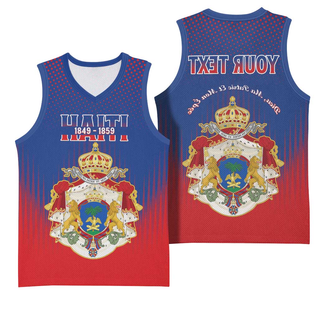 Personalized Anpi an Ayiti Basketball Jersey Imperial Coat Of Arms Flag Style - African Pride