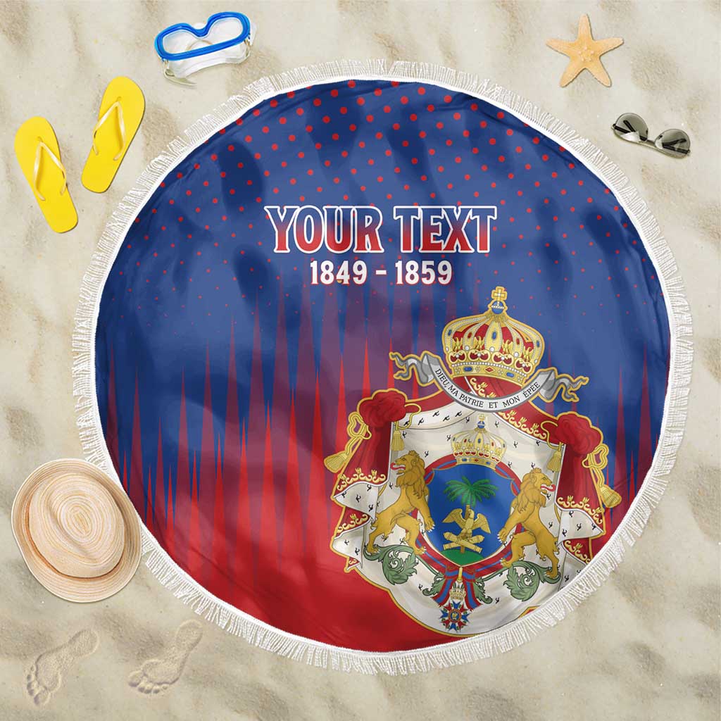 Personalized Anpi an Ayiti Beach Blanket Imperial Coat Of Arms Flag Style