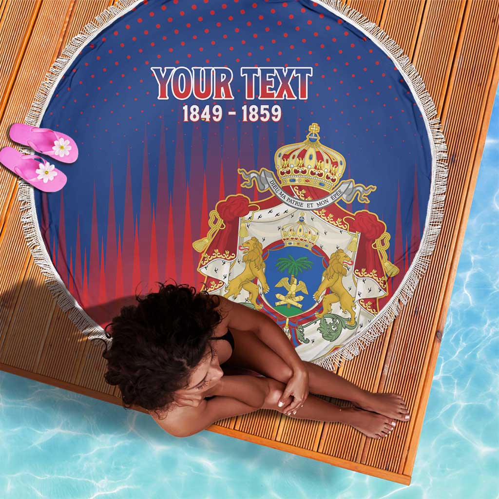 Personalized Anpi an Ayiti Beach Blanket Imperial Coat Of Arms Flag Style