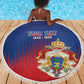 Personalized Anpi an Ayiti Beach Blanket Imperial Coat Of Arms Flag Style