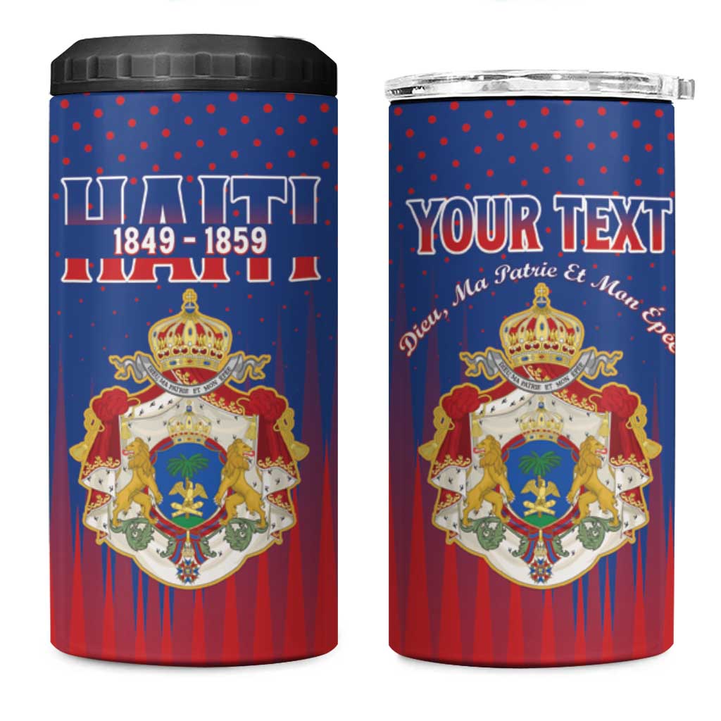 Personalized Anpi an Ayiti 4 in 1 Can Cooler Tumbler Imperial Coat Of Arms Flag Style
