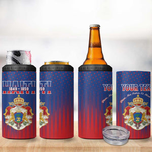 Personalized Anpi an Ayiti 4 in 1 Can Cooler Tumbler Imperial Coat Of Arms Flag Style