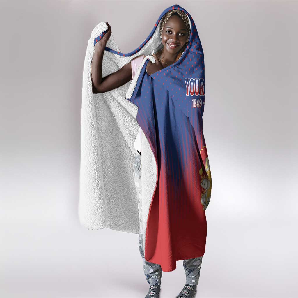 Personalized Anpi an Ayiti Hooded Blanket Imperial Coat Of Arms Flag Style