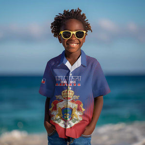 Personalized Anpi an Ayiti Kid Hawaiian Shirt Imperial Coat Of Arms Flag Style