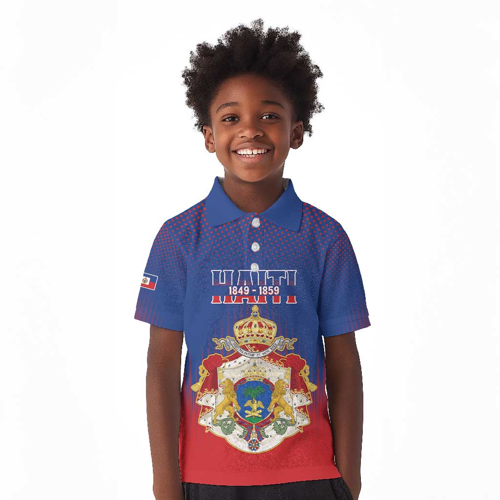 Personalized Anpi an Ayiti Kid Polo Shirt Imperial Coat Of Arms Flag Style
