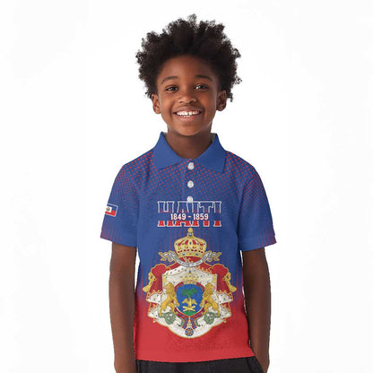 Personalized Anpi an Ayiti Kid Polo Shirt Imperial Coat Of Arms Flag Style