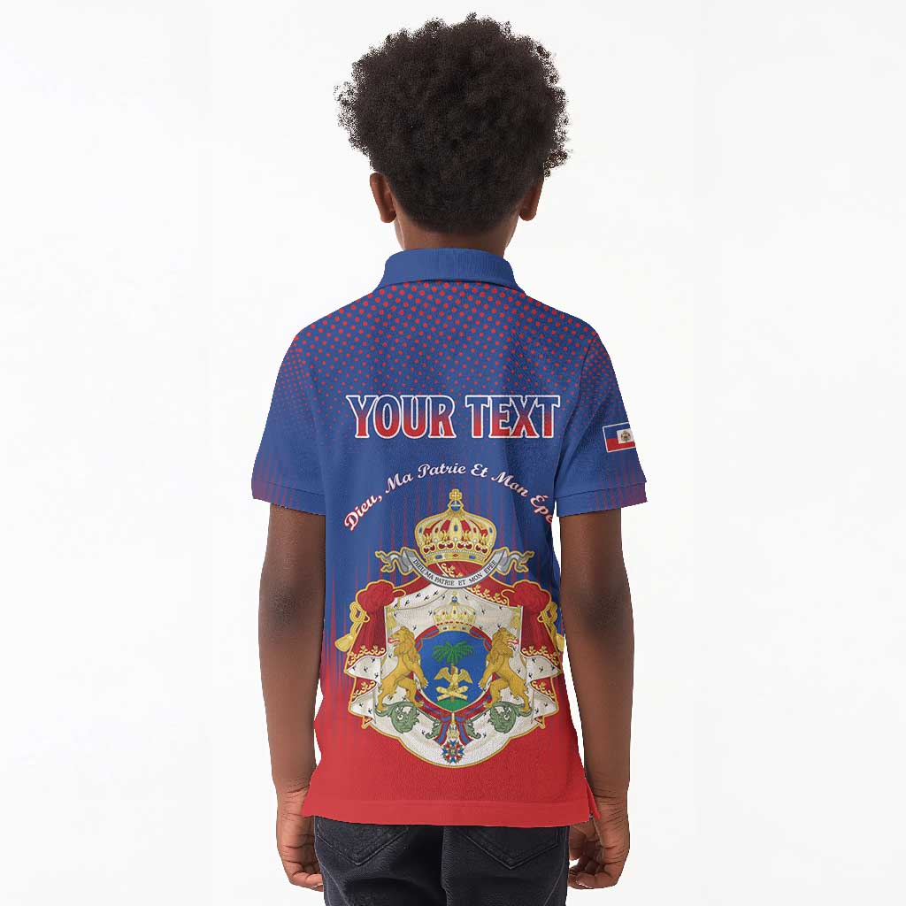Personalized Anpi an Ayiti Kid Polo Shirt Imperial Coat Of Arms Flag Style