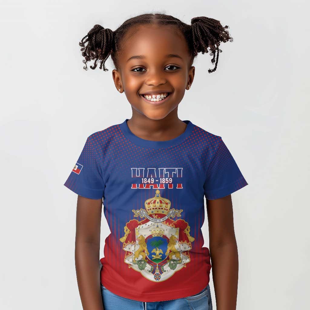 Personalized Anpi an Ayiti Kid T shirt Imperial Coat Of Arms Flag Style