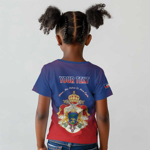Personalized Anpi an Ayiti Kid T shirt Imperial Coat Of Arms Flag Style
