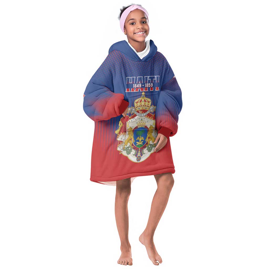 Personalized Anpi an Ayiti Kid Wearable Blanket Hoodie Imperial Coat Of Arms Flag Style