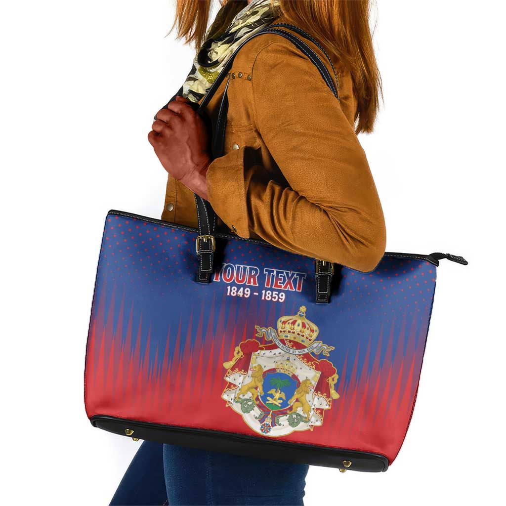 Personalized Anpi an Ayiti Leather Tote Bag Imperial Coat Of Arms Flag Style