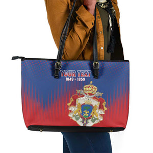 Personalized Anpi an Ayiti Leather Tote Bag Imperial Coat Of Arms Flag Style
