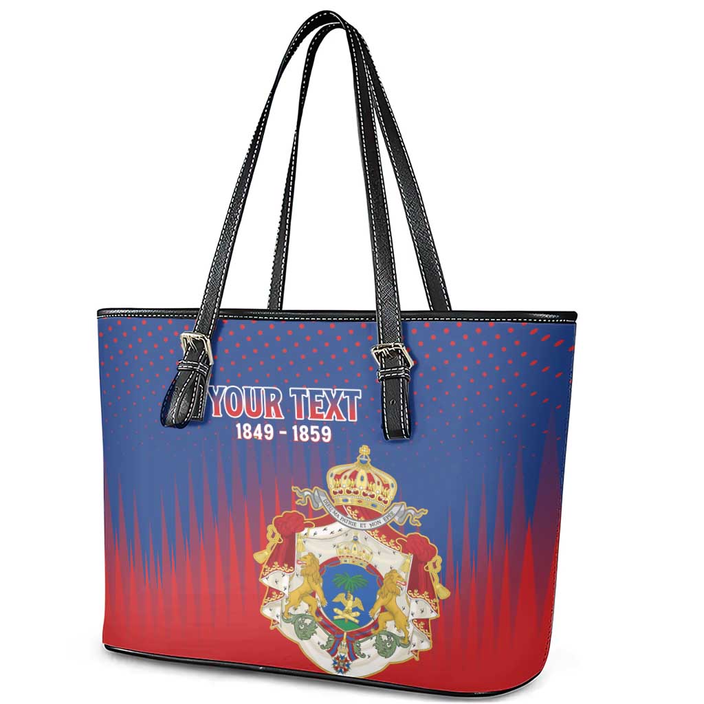 Personalized Anpi an Ayiti Leather Tote Bag Imperial Coat Of Arms Flag Style