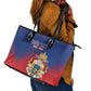 Personalized Anpi an Ayiti Leather Tote Bag Imperial Coat Of Arms Flag Style