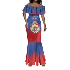 Personalized Anpi an Ayiti Mermaid Dress Imperial Coat Of Arms Flag Style