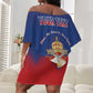 Personalized Anpi an Ayiti Off Shoulder Short Dress Imperial Coat Of Arms Flag Style