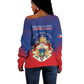 Personalized Anpi an Ayiti Off Shoulder Sweater Imperial Coat Of Arms Flag Style