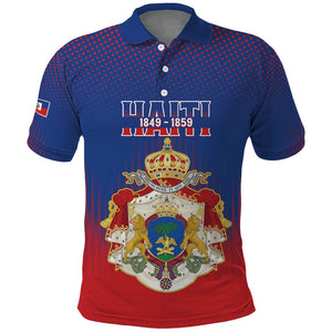 Personalized Anpi an Ayiti Polo Shirt Imperial Coat Of Arms Flag Style