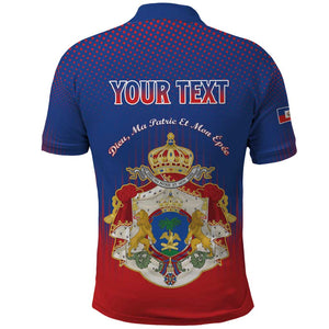 Personalized Anpi an Ayiti Polo Shirt Imperial Coat Of Arms Flag Style
