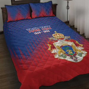 Personalized Anpi an Ayiti Quilt Bed Set Imperial Coat Of Arms Flag Style