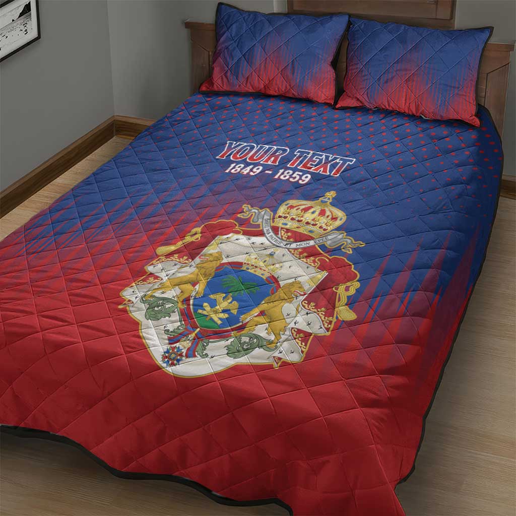Personalized Anpi an Ayiti Quilt Bed Set Imperial Coat Of Arms Flag Style