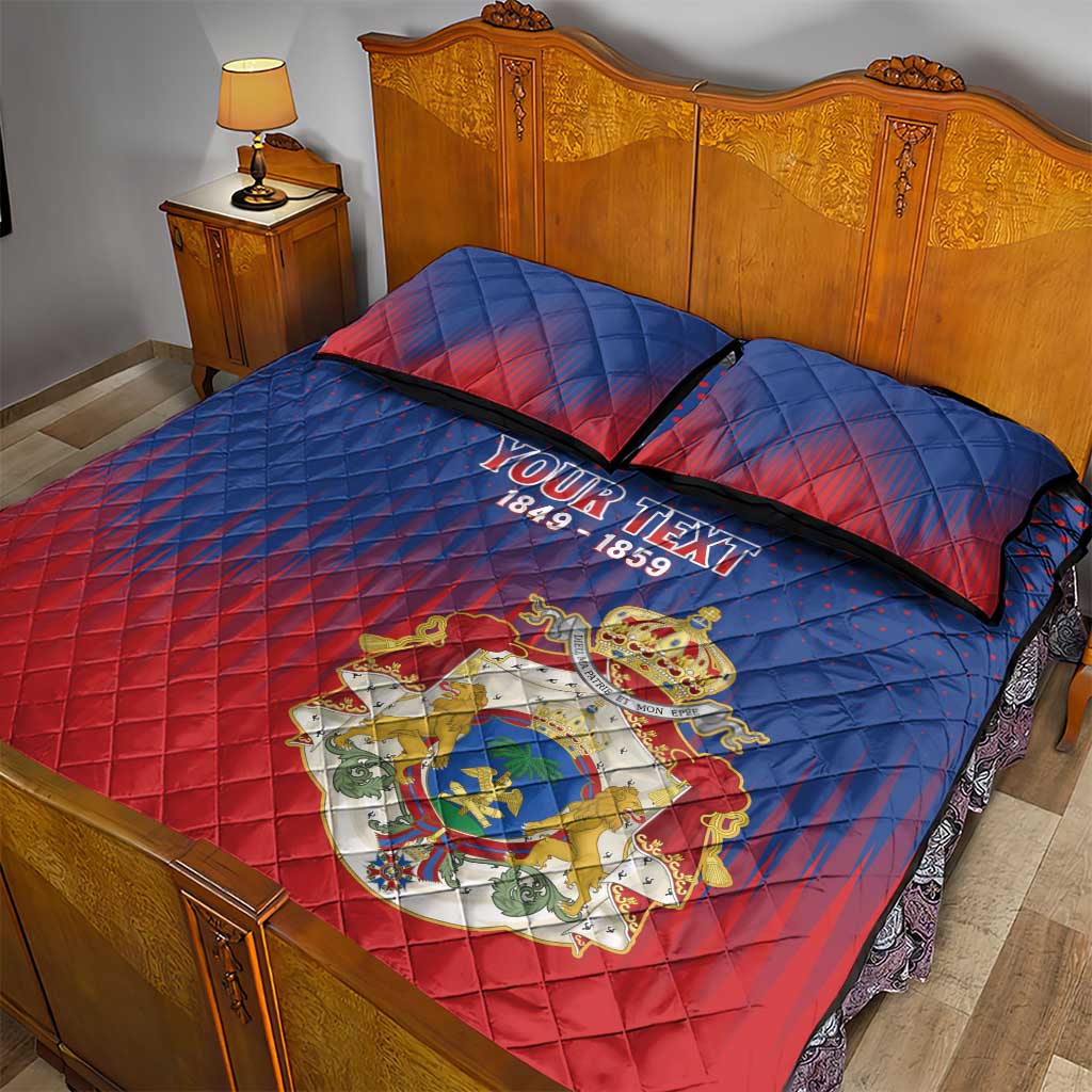 Personalized Anpi an Ayiti Quilt Bed Set Imperial Coat Of Arms Flag Style