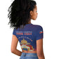 Personalized Anpi an Ayiti Raglan Cropped T shirt Imperial Coat Of Arms Flag Style