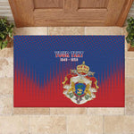 Personalized Anpi an Ayiti Rubber Doormat Imperial Coat Of Arms Flag Style