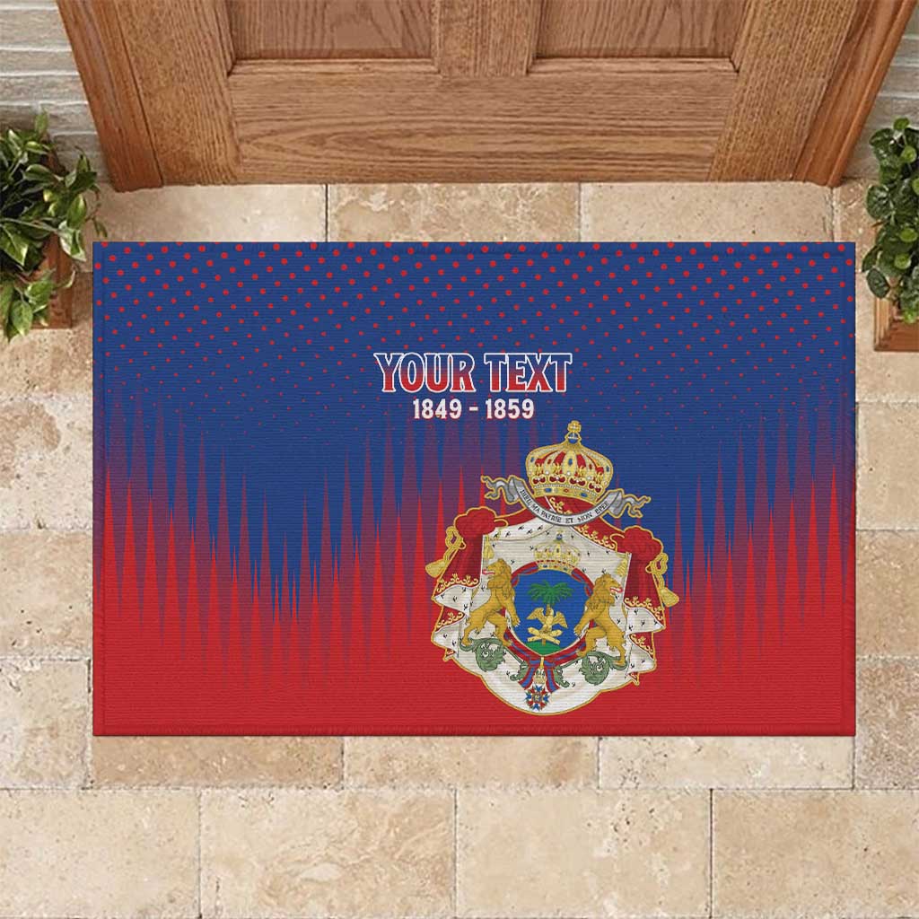 Personalized Anpi an Ayiti Rubber Doormat Imperial Coat Of Arms Flag Style