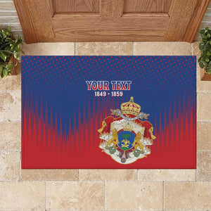 Personalized Anpi an Ayiti Rubber Doormat Imperial Coat Of Arms Flag Style