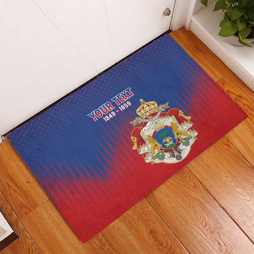 Personalized Anpi an Ayiti Rubber Doormat Imperial Coat Of Arms Flag Style