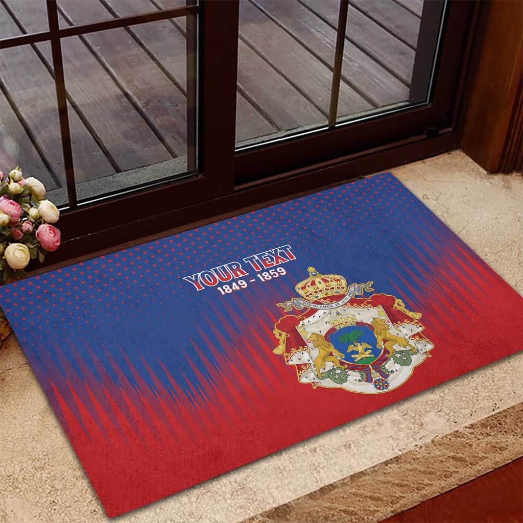 Personalized Anpi an Ayiti Rubber Doormat Imperial Coat Of Arms Flag Style