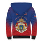 Personalized Anpi an Ayiti Sherpa Hoodie Imperial Coat Of Arms Flag Style