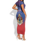 Personalized Anpi an Ayiti Short Sleeve Bodycon Dress Imperial Coat Of Arms Flag Style LT15