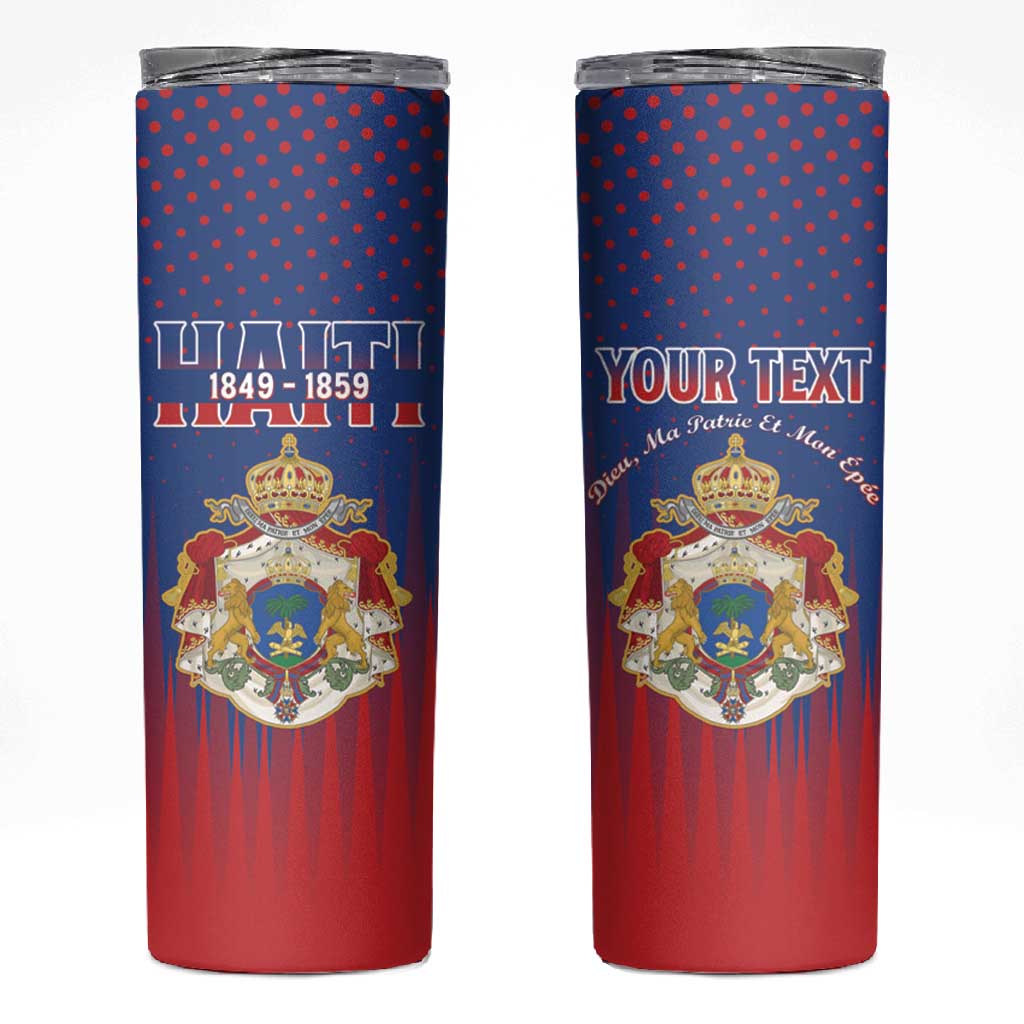 Personalized Anpi an Ayiti Skinny Tumbler Imperial Coat Of Arms Flag Style