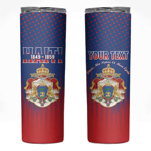 Personalized Anpi an Ayiti Skinny Tumbler Imperial Coat Of Arms Flag Style